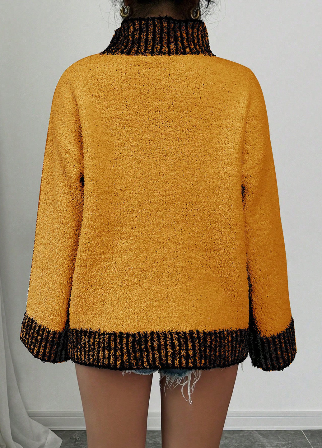 Оранжевый демисезонный свитер SHEIN