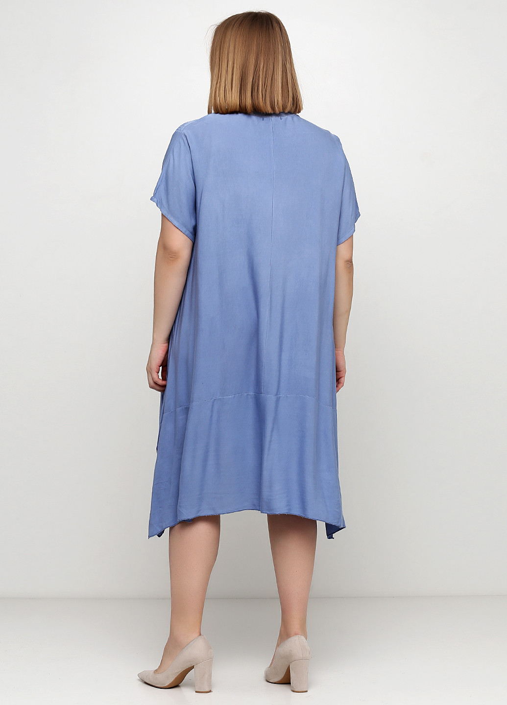 Блакитна кежуал сукня кльош Made in Italy однотонна