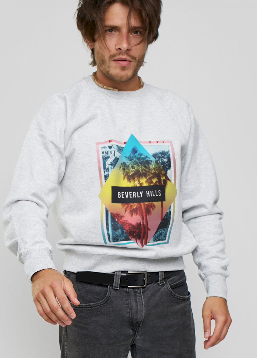 Серый свитшот мужской YAPPI рисунок (251424257)