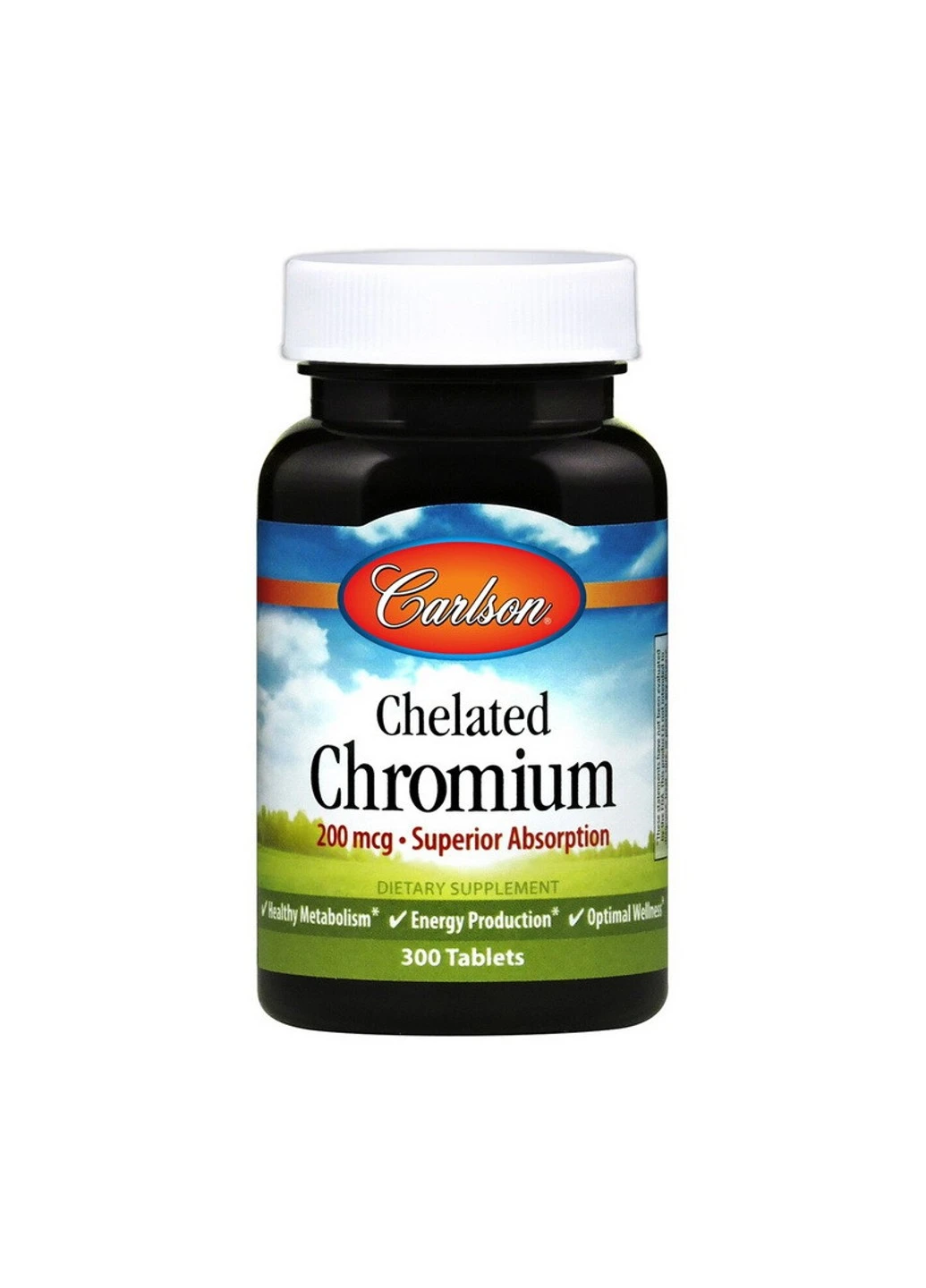 Хром хелат Chelated Chromium 200 mcg (300 tabs) карлсон лабс Carlson Labs (255409862)