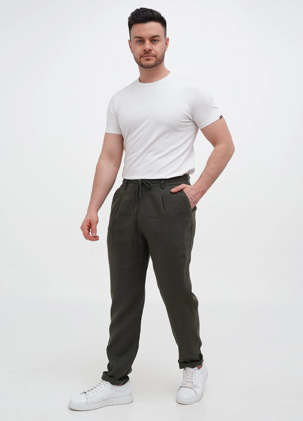Хаки кэжуал летние прямые брюки Trend Collection