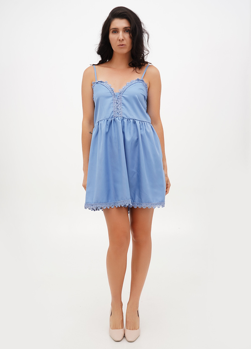Блакитна кежуал сукня з відкритою спиною Boohoo однотонна
