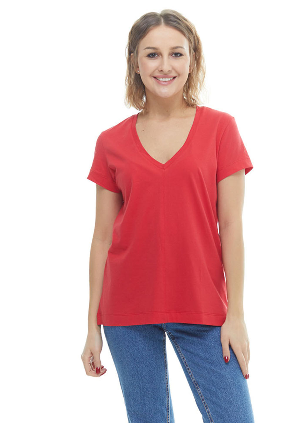 Светло-красная летняя футболка Promin.