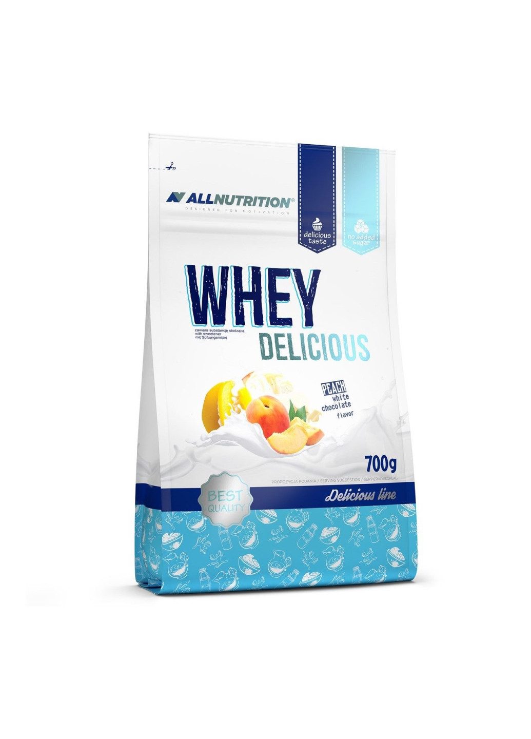 Протеїн All Nutrition Whey Delicious - 700g White Chocolate with Peach Allnutrition (253540400)