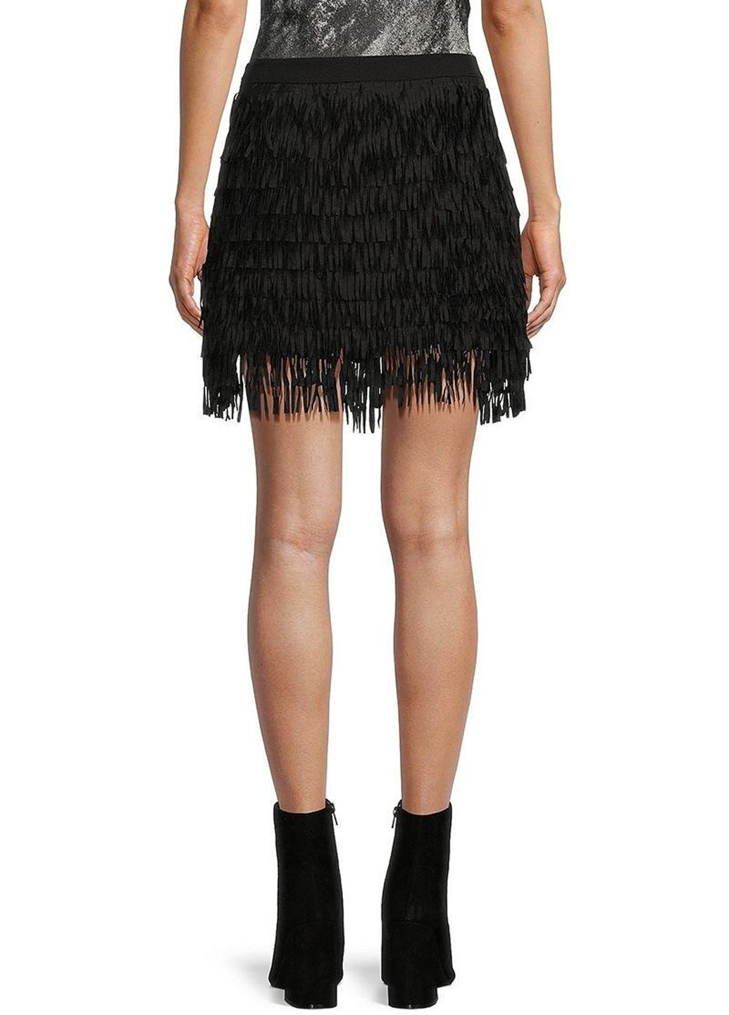 Черная вечерний однотонная юбка Guess клешированная