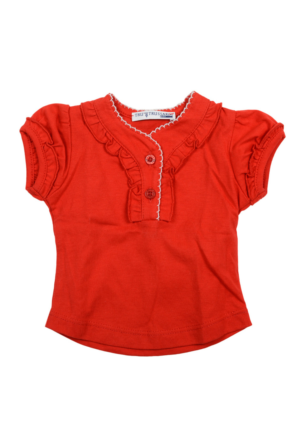 Красная летняя футболка с коротким рукавом Trussardi