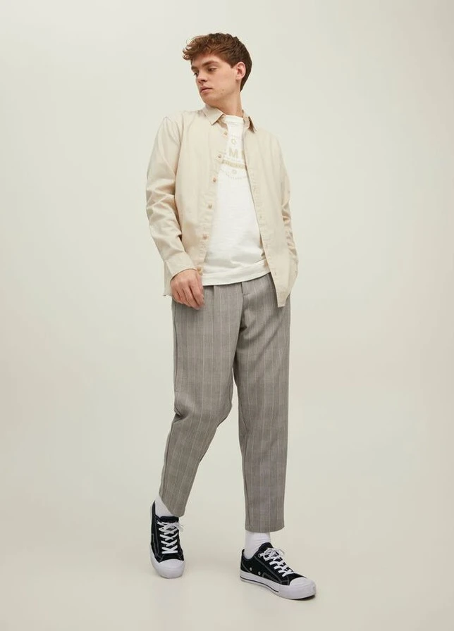 Бежевые кэжуал брюки JACK&JONES