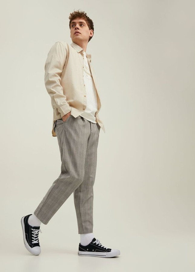 Бежевые кэжуал брюки JACK&JONES