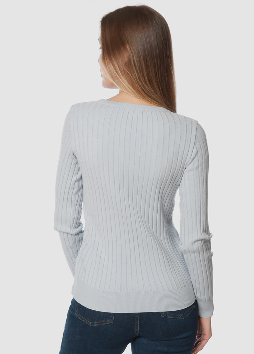 Блакитний зимовий джемпер жіночий Arber V-neck WF1 WTR-115