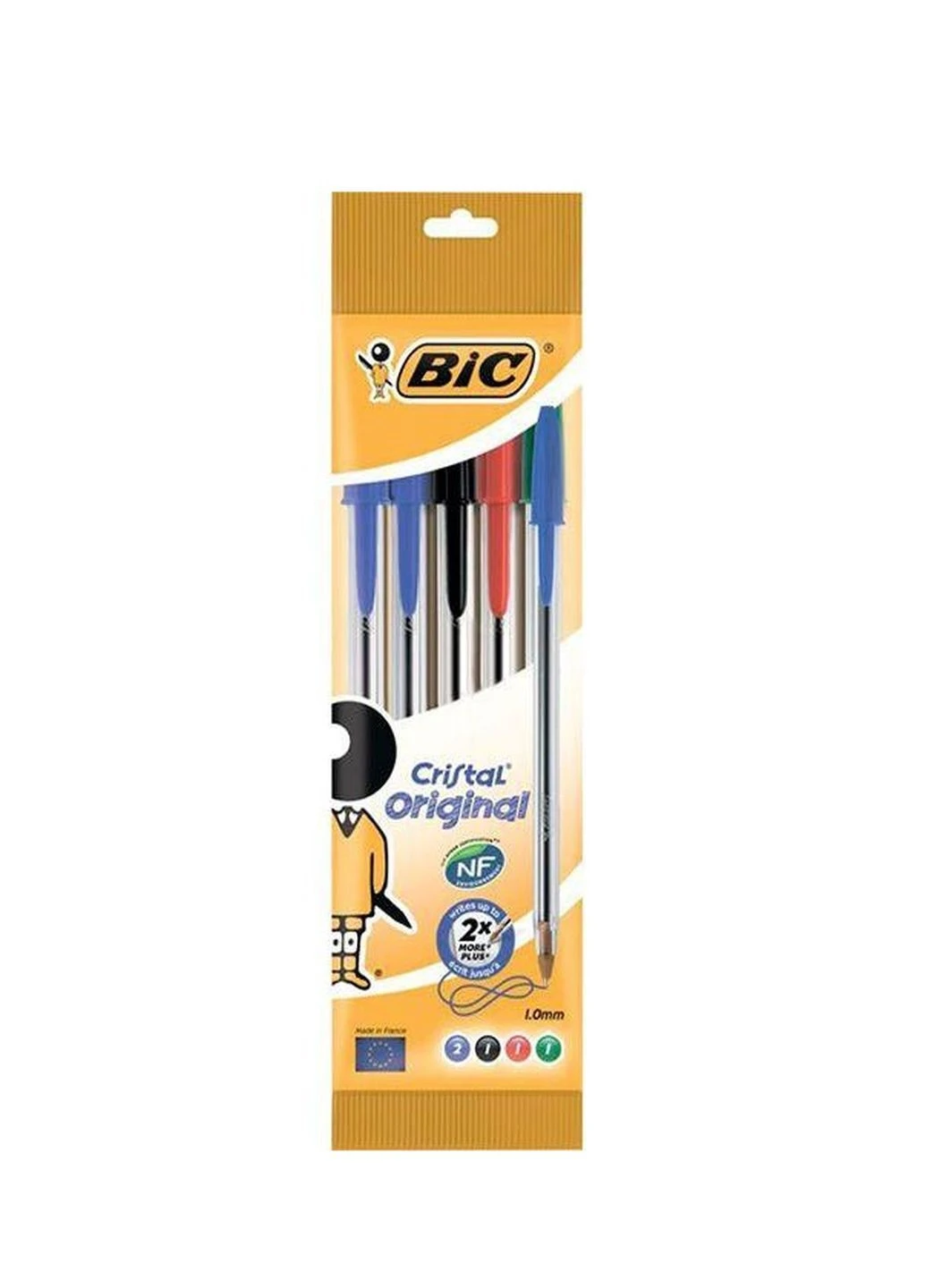 Ручки кулькові Cristal 4шт різнокольорові Bic (248072141)