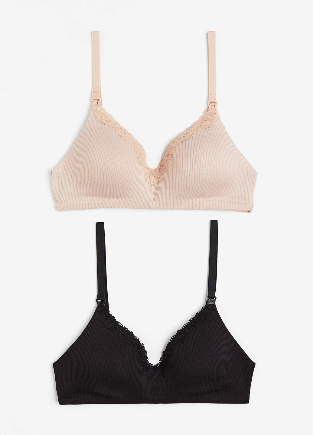 Чорний бюстгальтер (2 шт.) H&M з кісточками бавовна