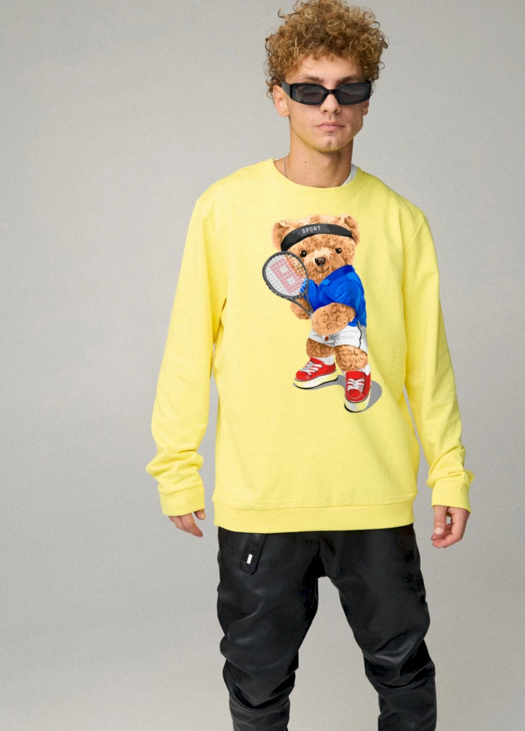 Жовтий світшот чоловічий oversize /no flis/ YAPPI (252259189)