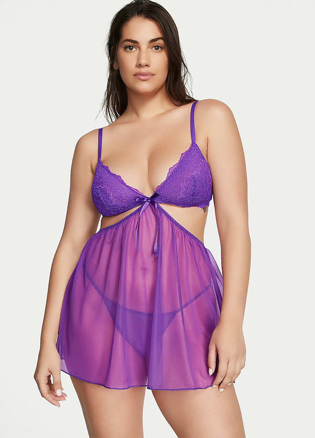 Фиолетовый демисезонный комплект (пеньюар, трусики) Victoria's Secret