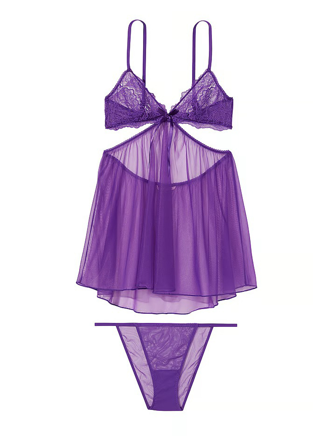 Фиолетовый демисезонный комплект (пеньюар, трусики) Victoria's Secret
