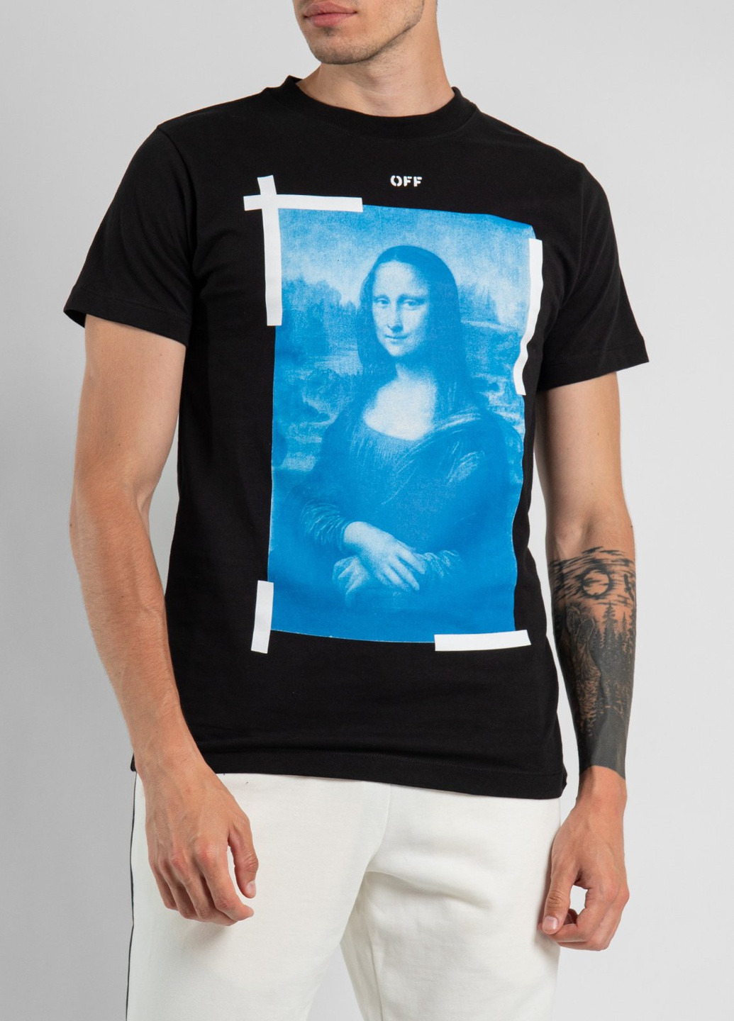 Чорна чорна футболка з принтом Off-White