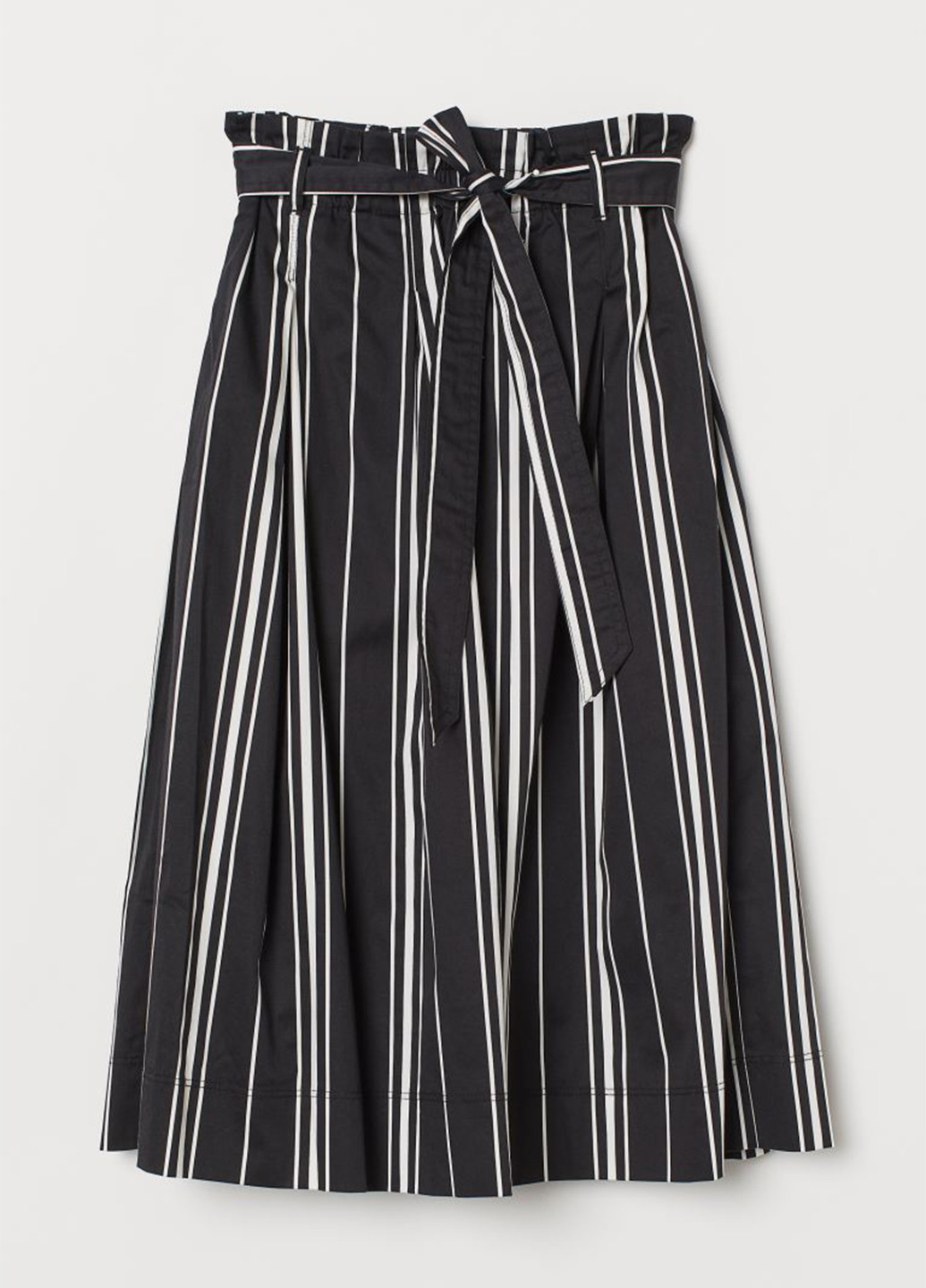 Черная кэжуал в полоску юбка H&M клешированная