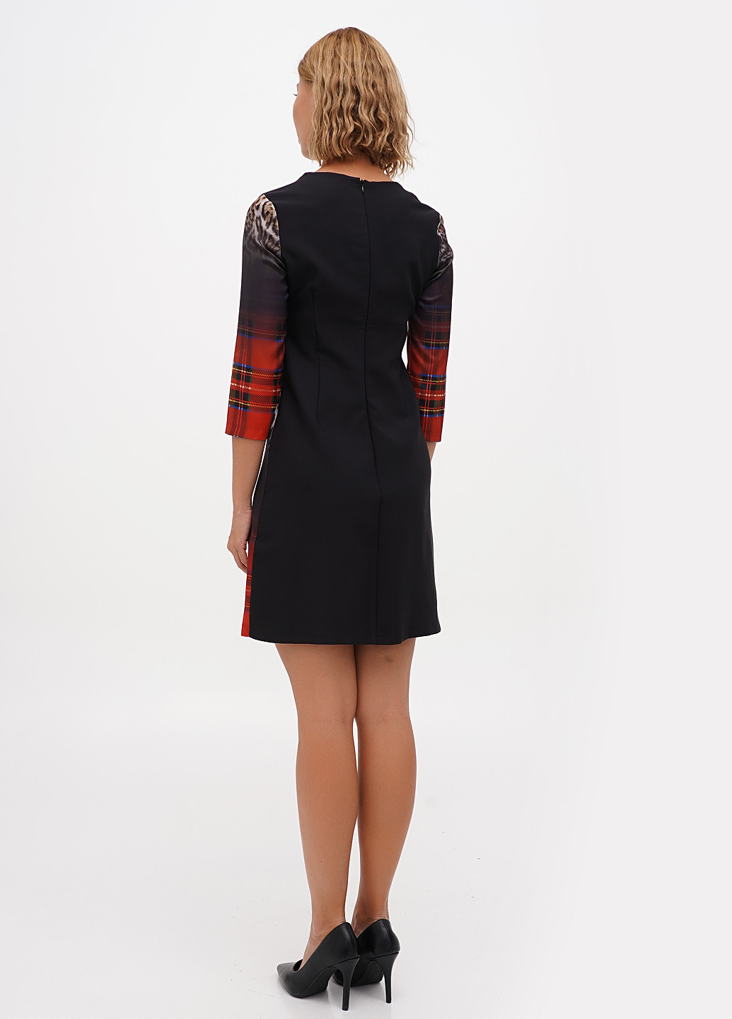 Червона кежуал сукня Sassofono в клітинку