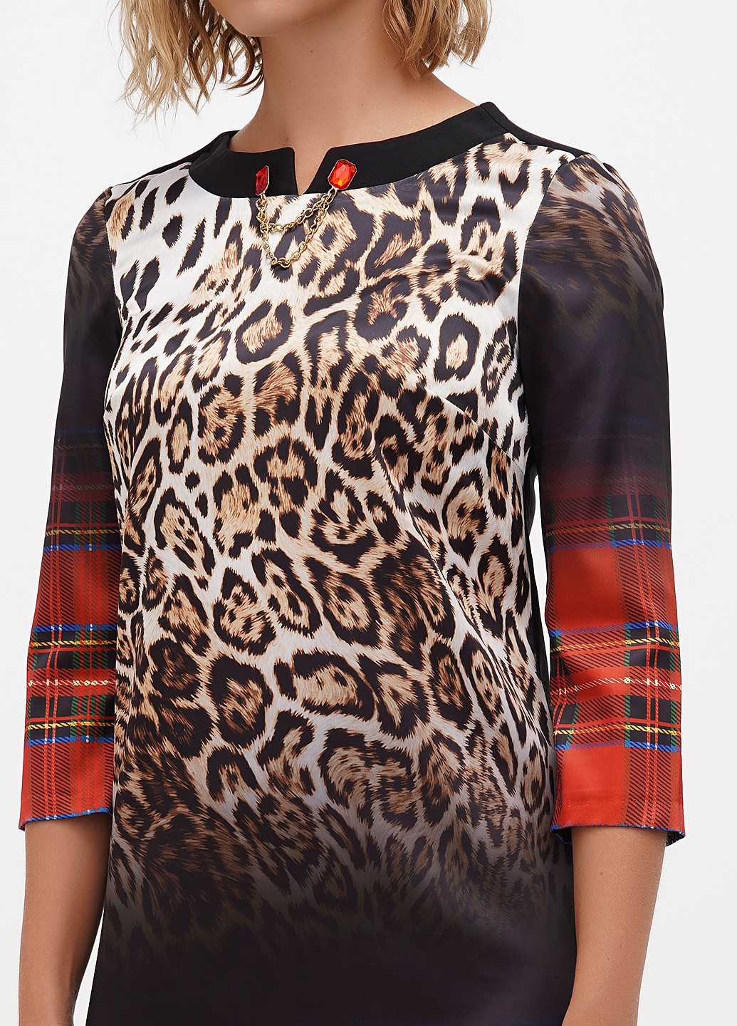 Червона кежуал сукня Sassofono в клітинку