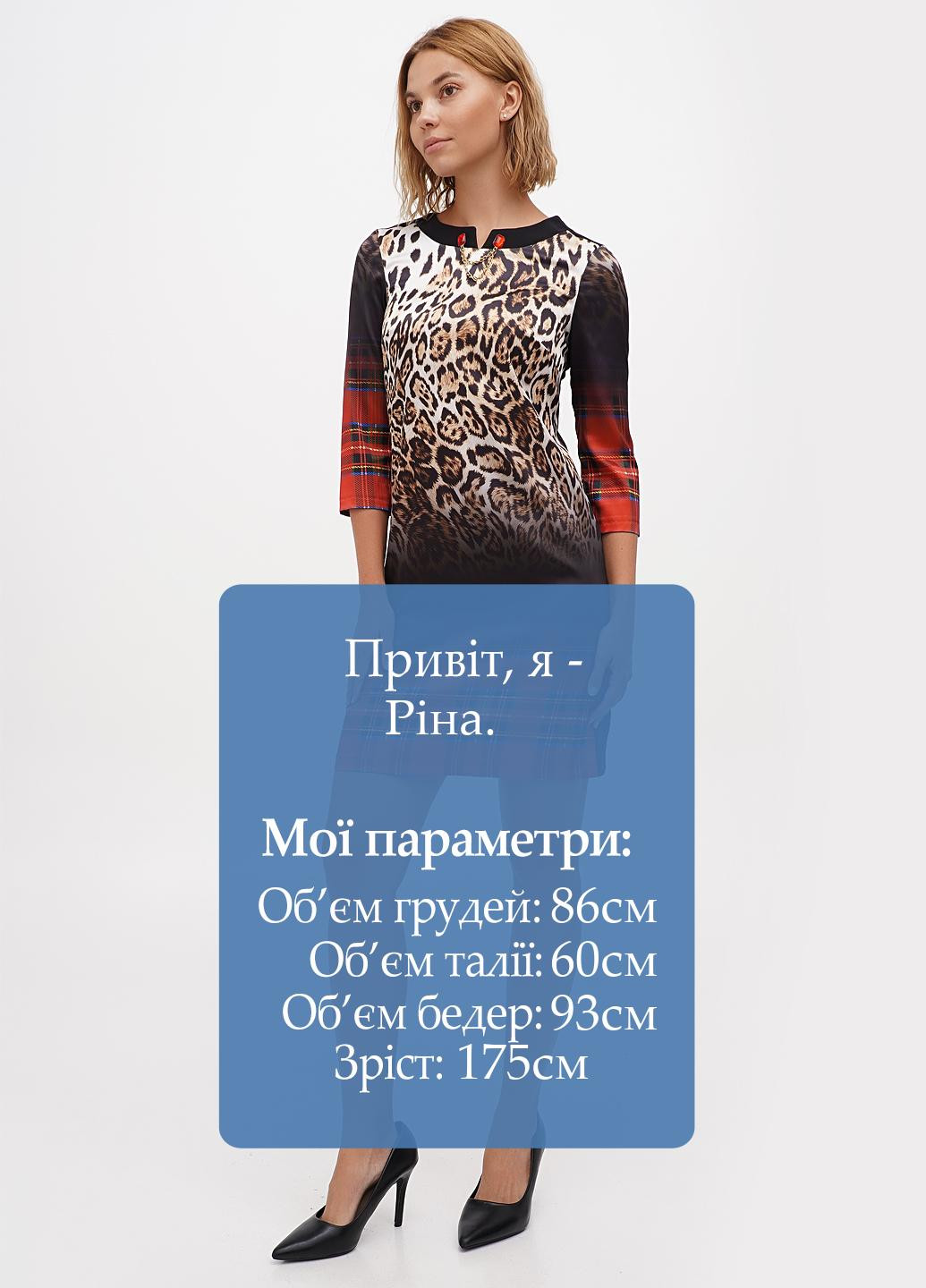 Червона кежуал сукня Sassofono в клітинку