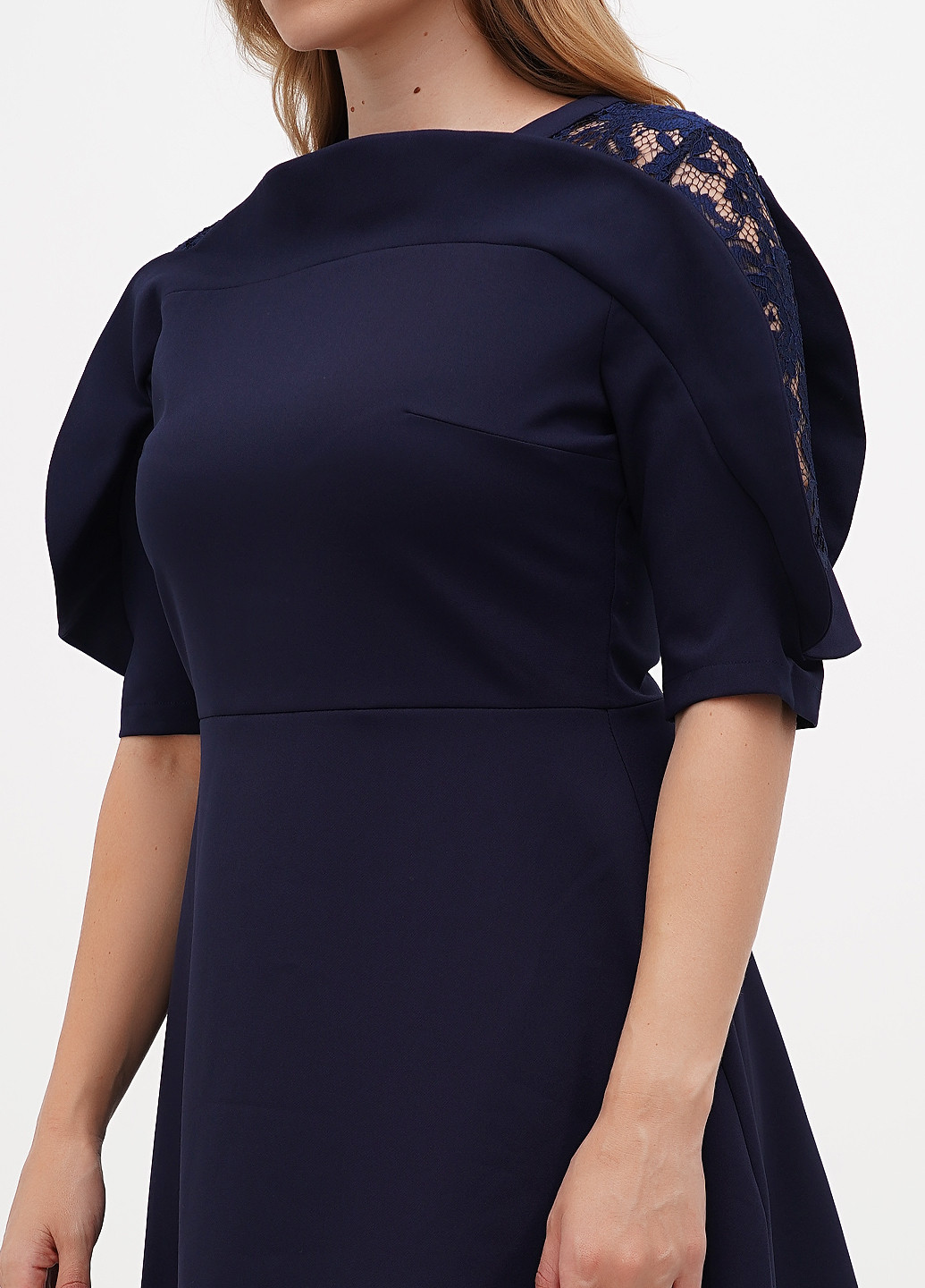 Темно-синя кежуал сукня кльош Sassofono однотонна