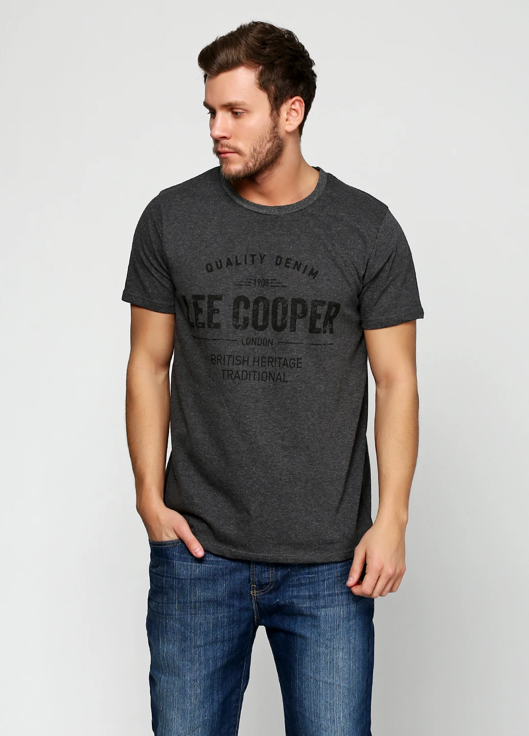 Темно-серая футболка Lee Cooper