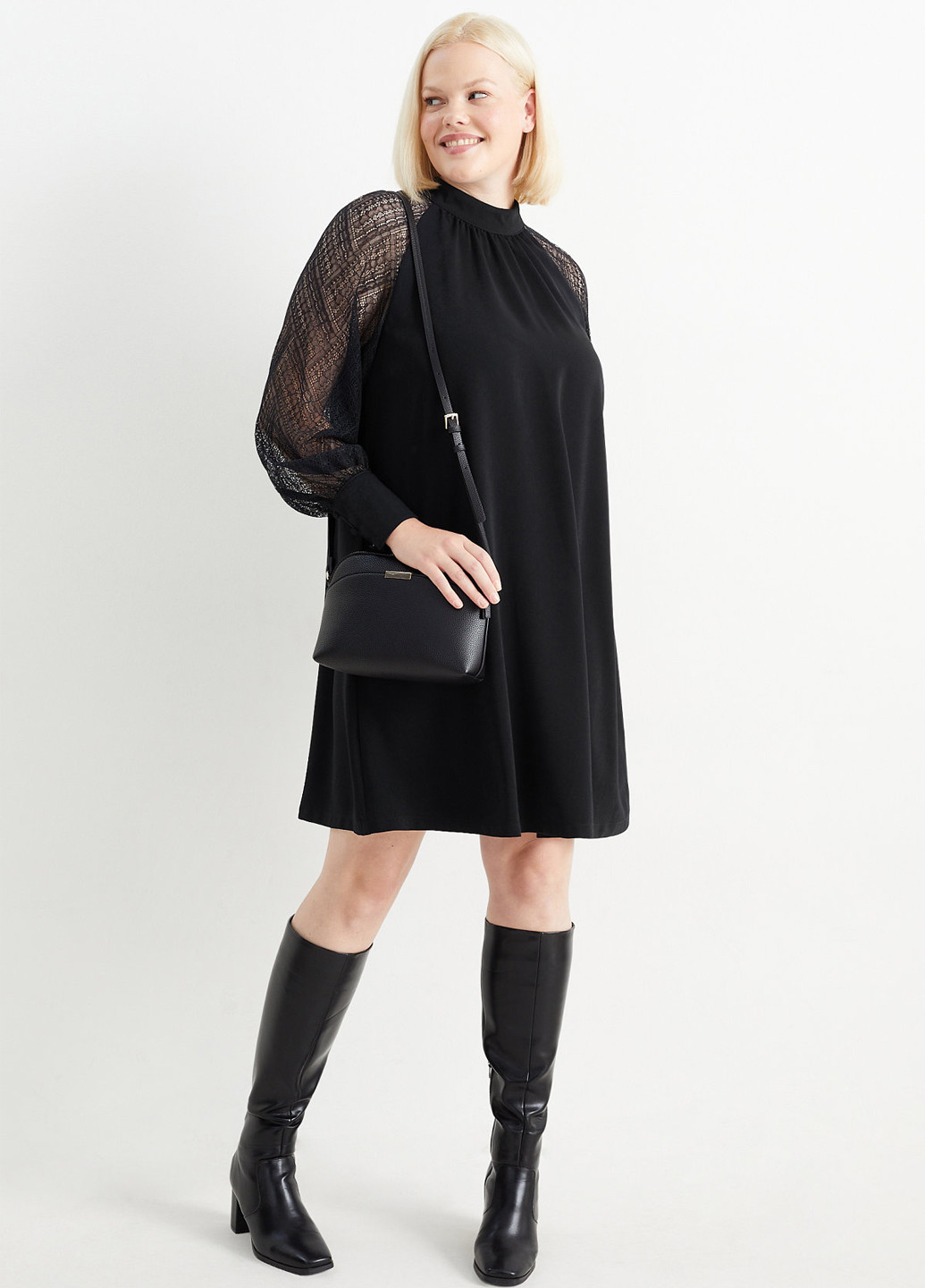 Чорна вечірня сукня а-силует C&A однотонна