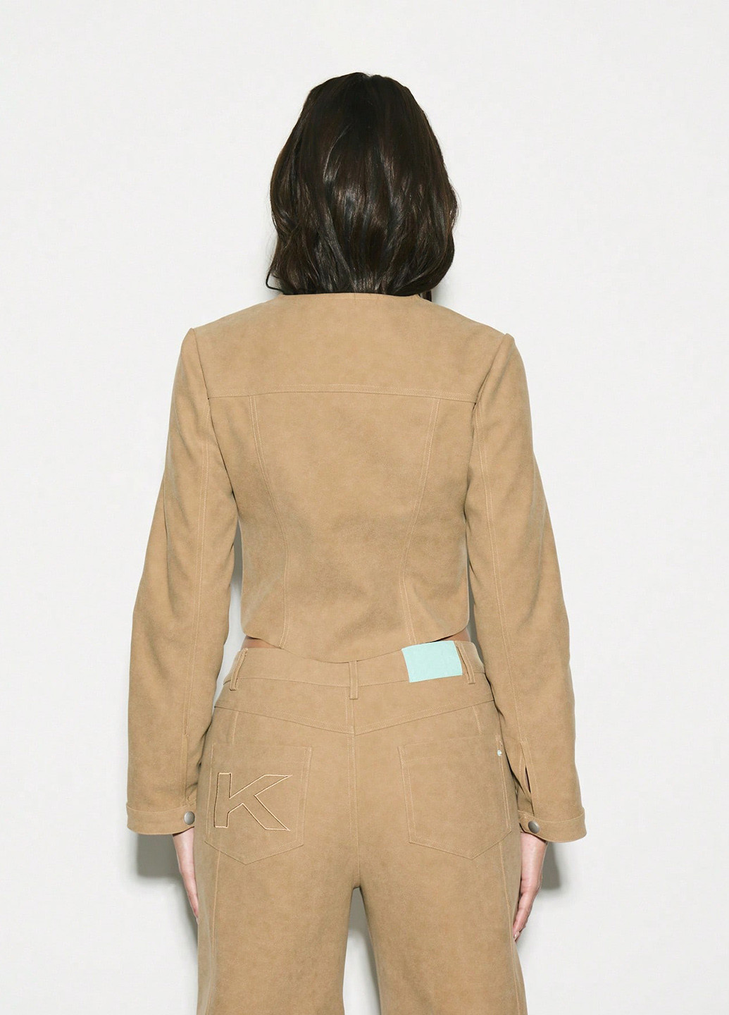 Темно-бежевая демисезонная куртка куртка-пиджак SHEIN