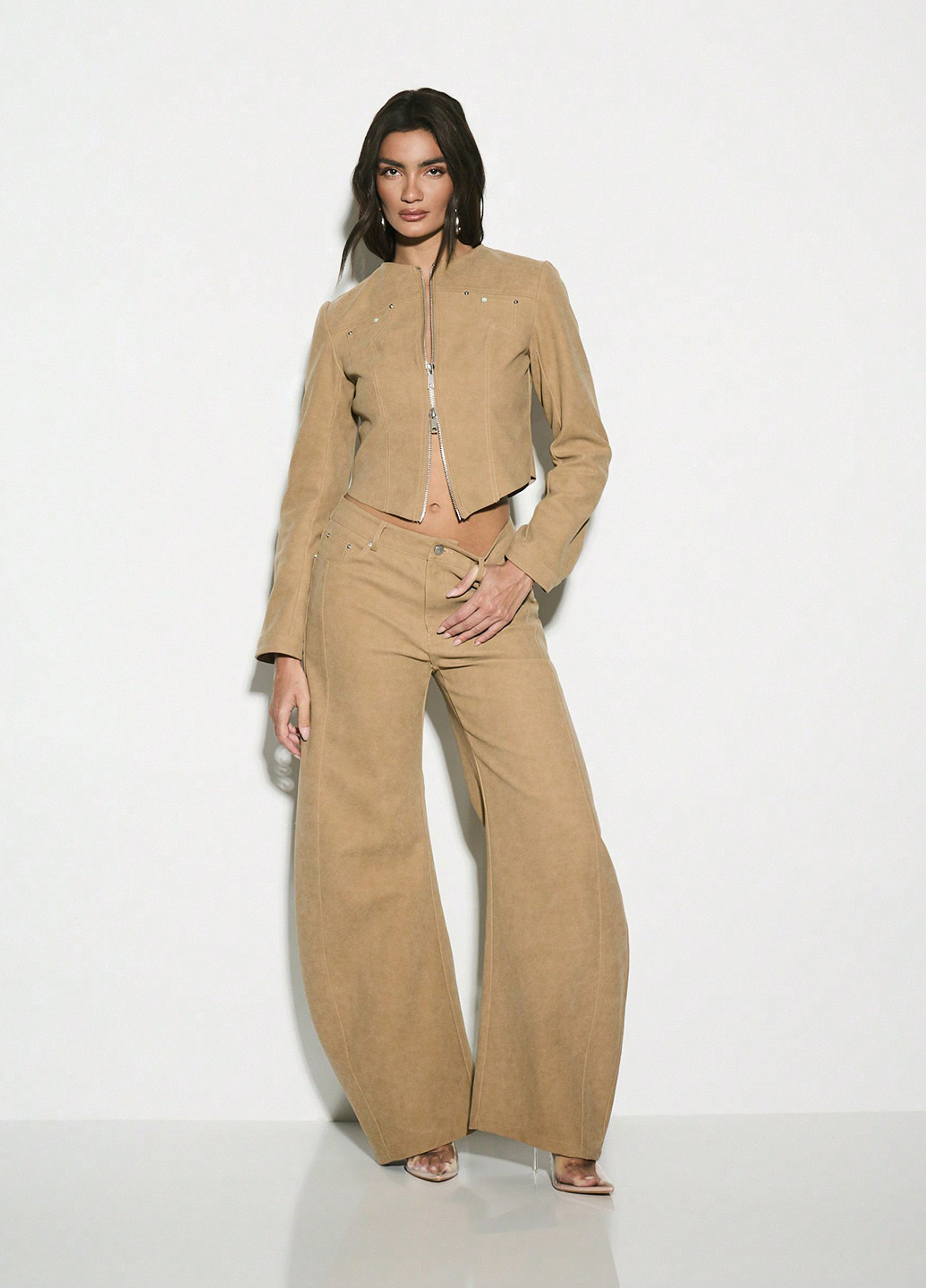 Темно-бежевая демисезонная куртка куртка-пиджак SHEIN