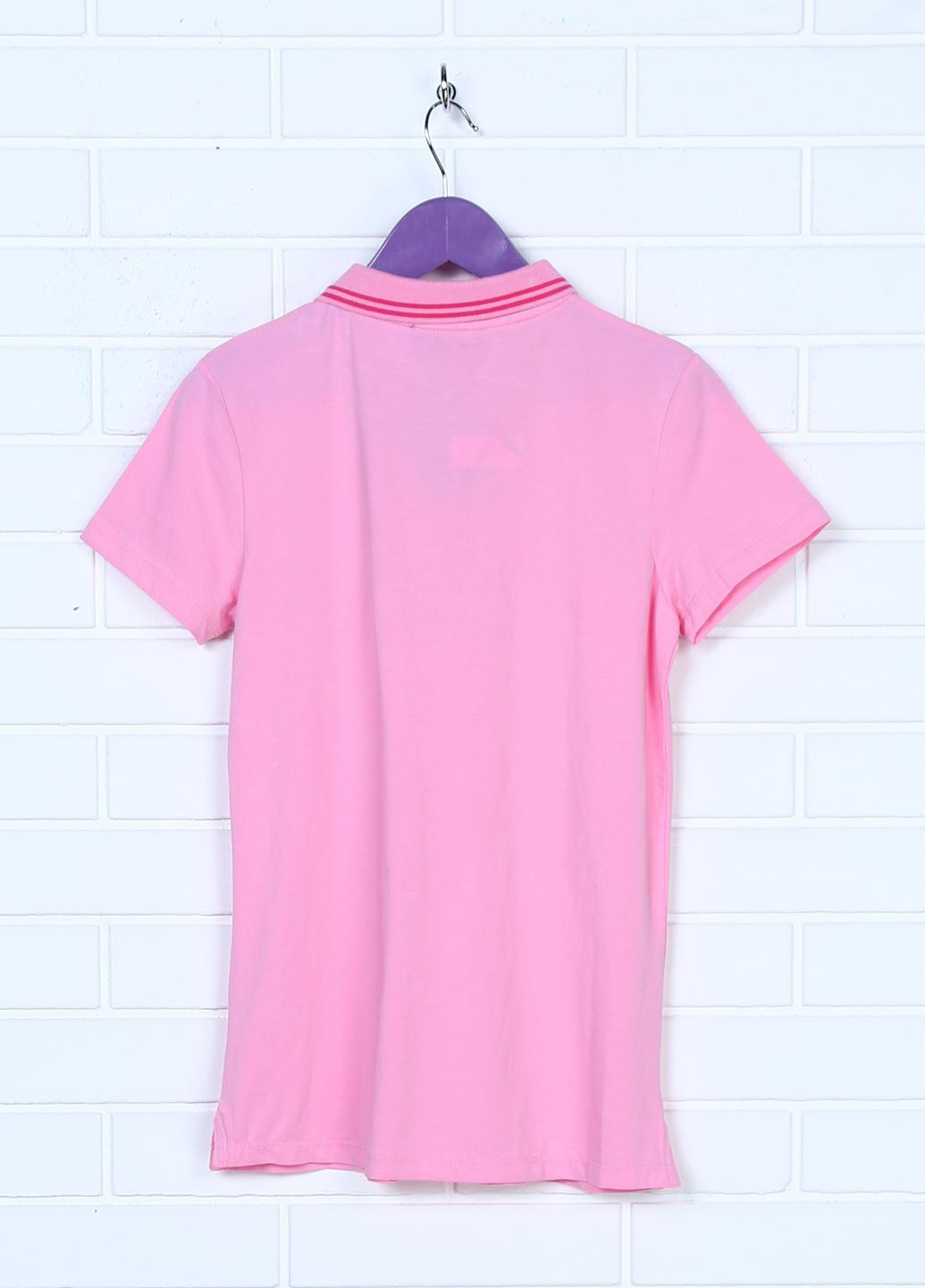 Розовая детская футболка-поло для девочки Guru с надписью