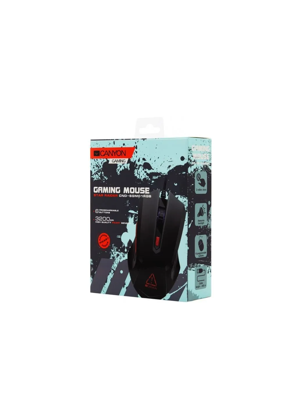 Мишка Star Raider USB Black (CND-SGM01RGB) Canyon (253546190)