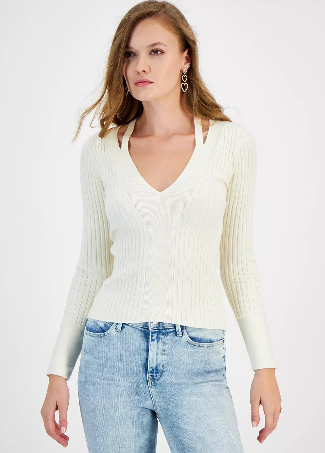 Молочный демисезонный пуловер пуловер Guess