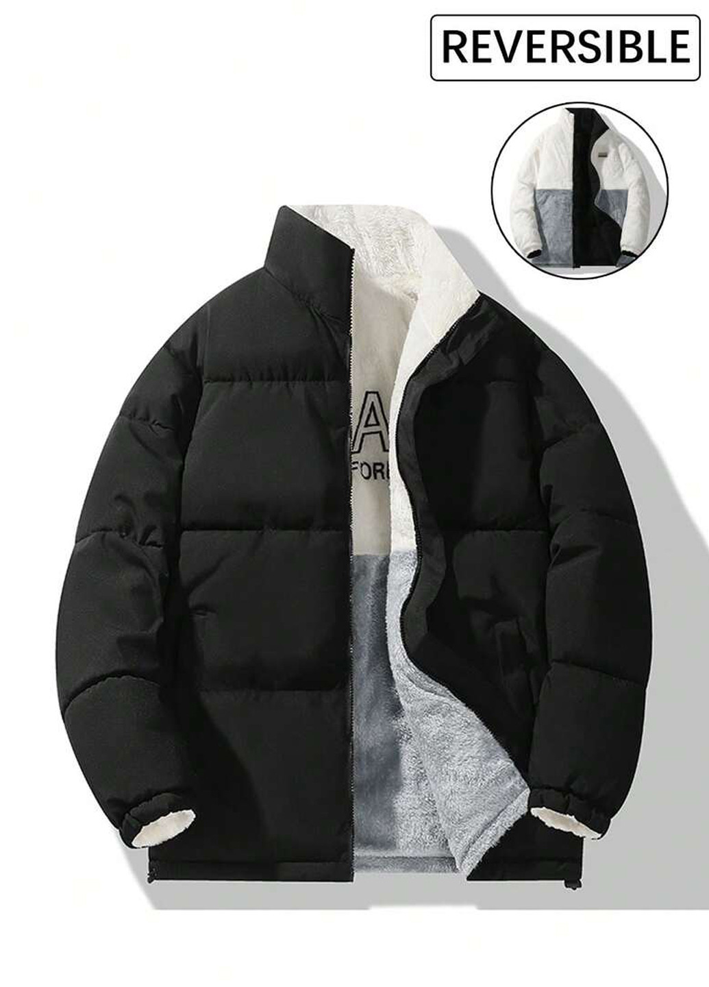 Черная зимняя куртка SHEIN