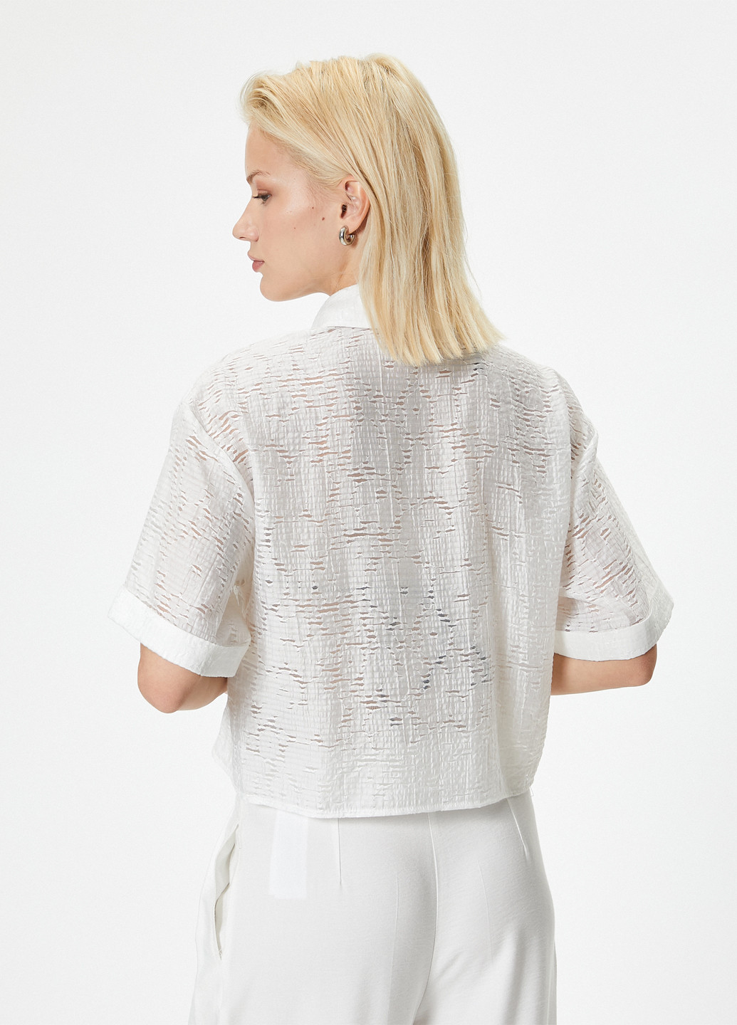 Белая кэжуал рубашка однотонная KOTON