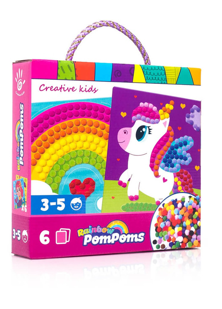 Набір для творчості "Rainbow pompoms. Єдиноріг" VT4433-05 (укр) Vladi toys комбінована