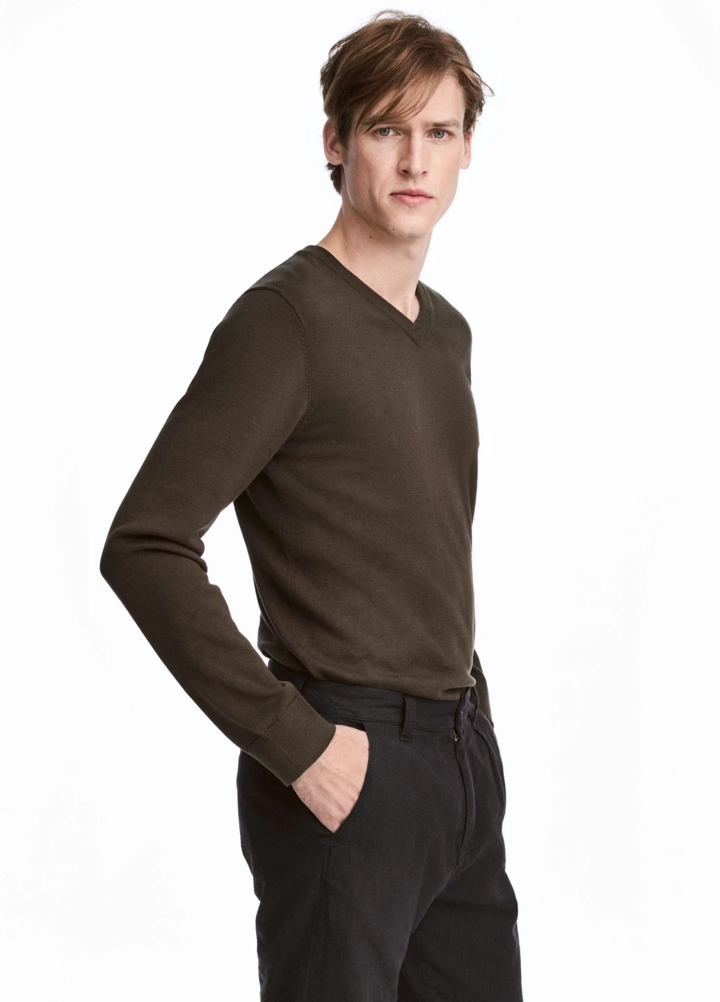 Темно-зеленый пуловер,болотний, H&M