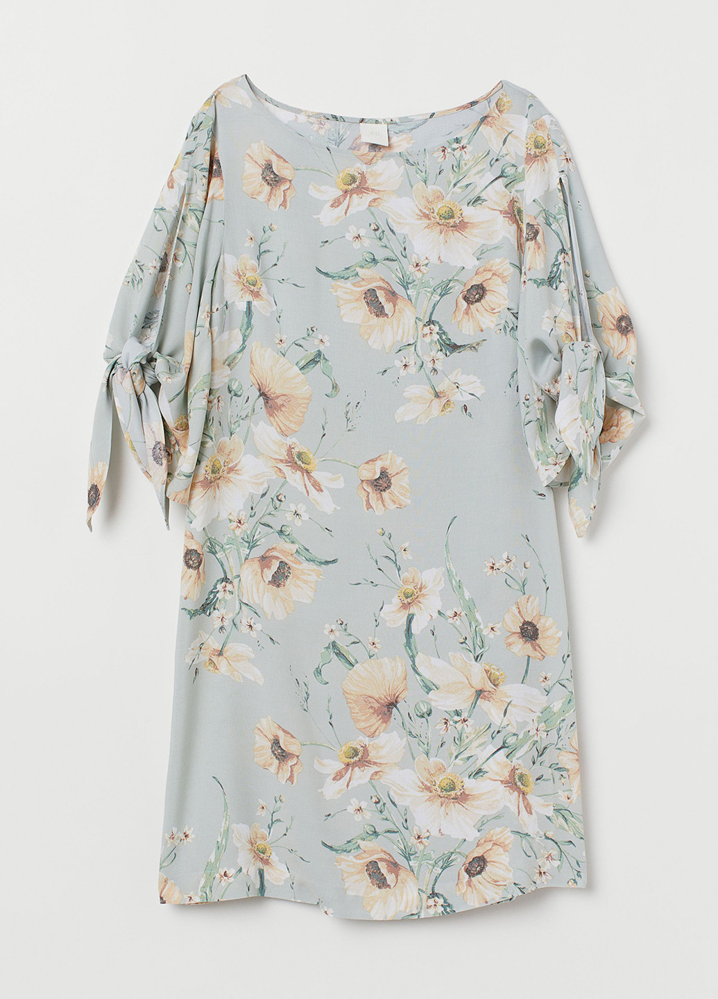Сіро-голубий кежуал сукня H&M з квітковим принтом