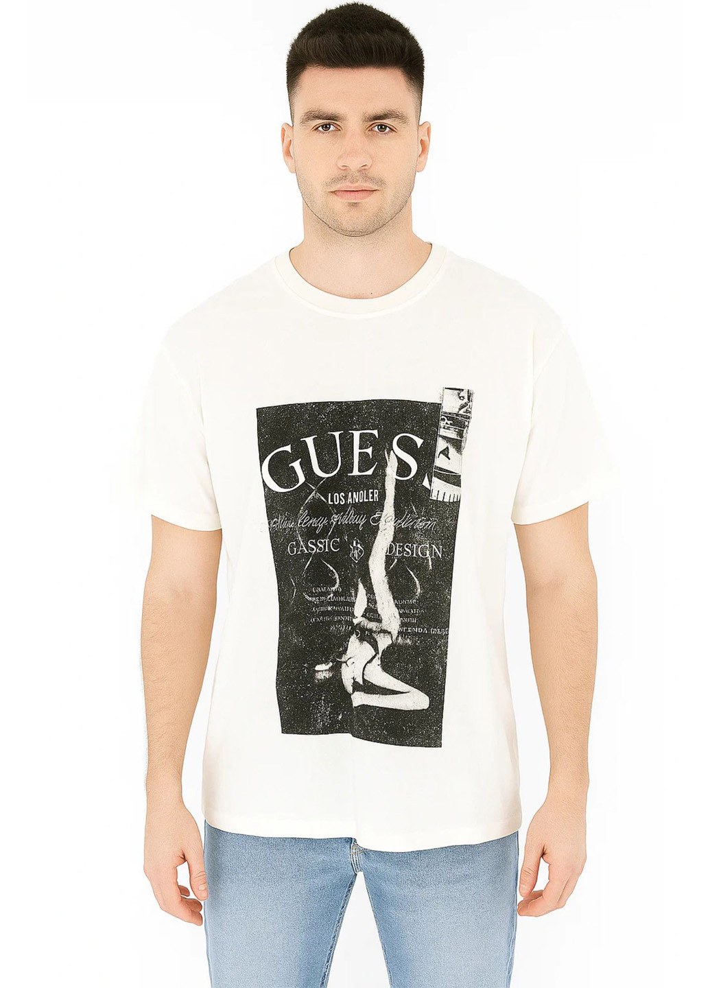 Молочна футболка Guess