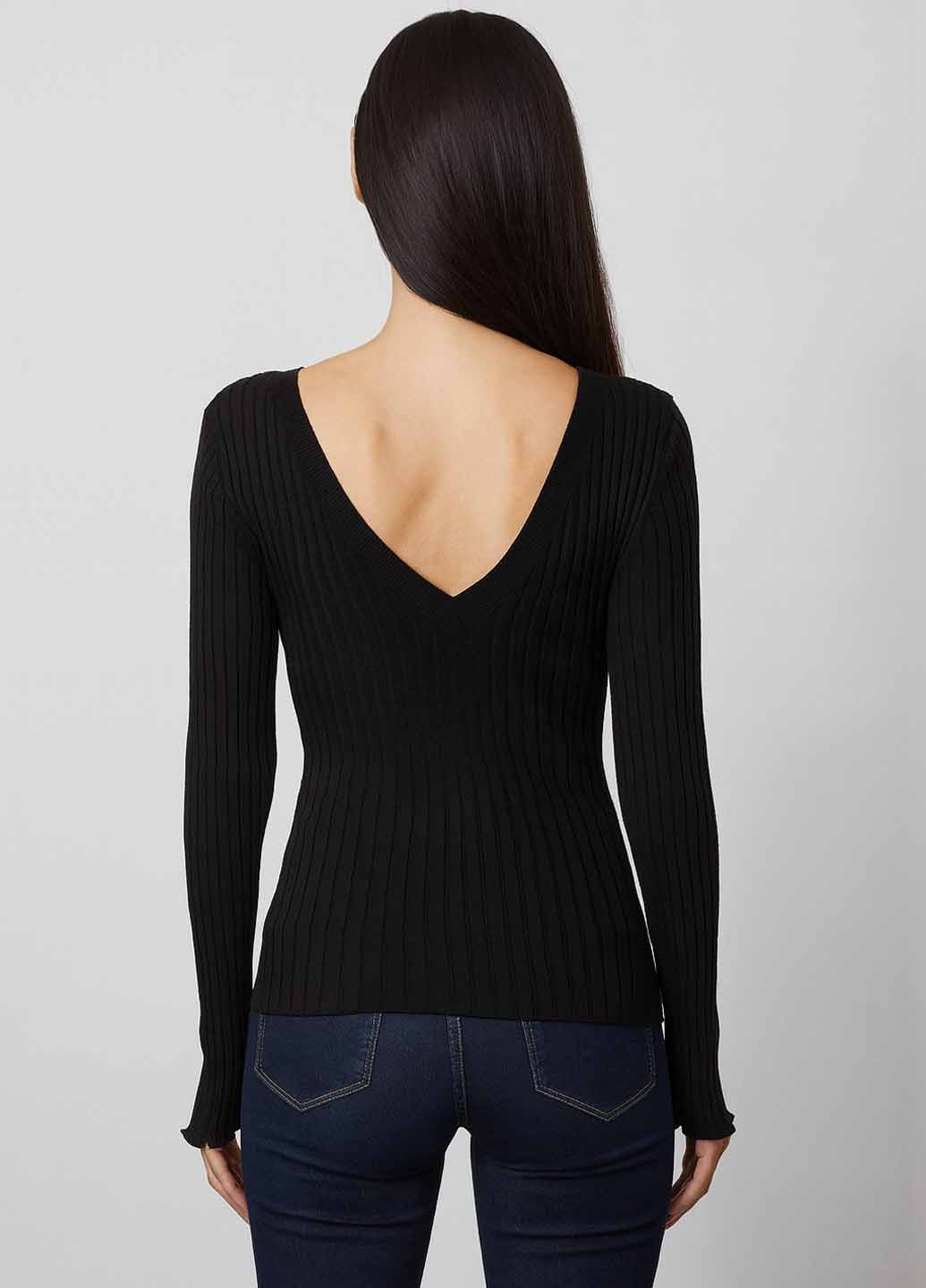 Черный демисезонный пуловер пуловер Sassofono