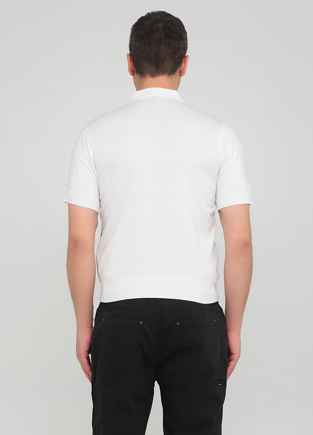 Белая футболка-поло для мужчин Doxman с абстрактным узором