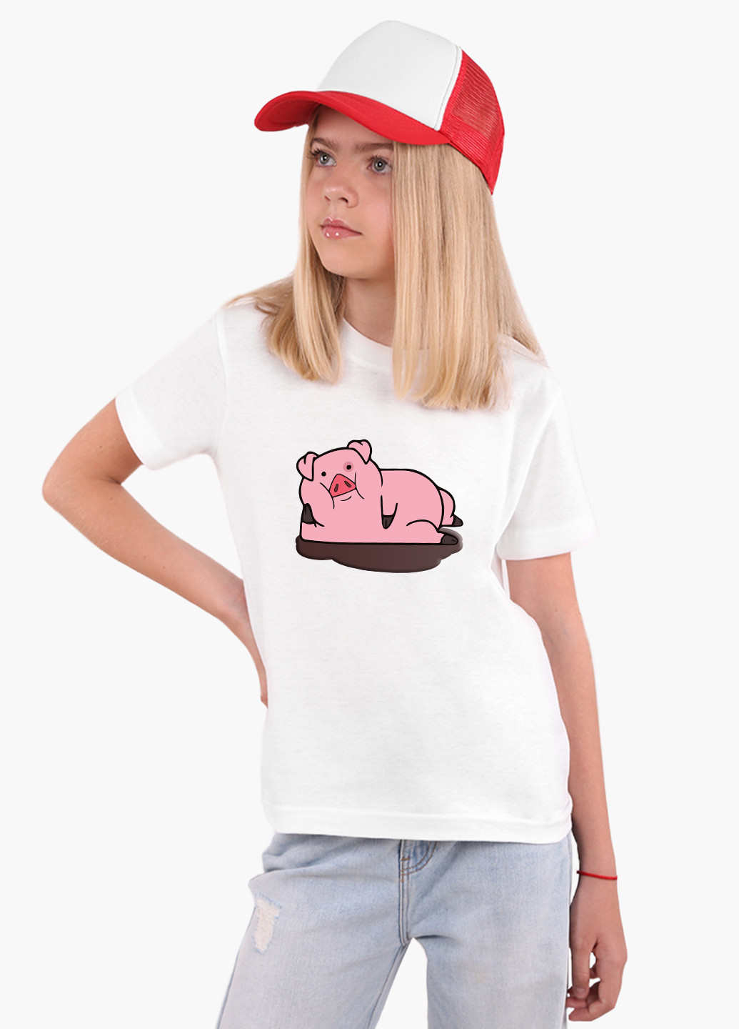 Біла демісезонна футболка дитяча пухля гравити фолз (waddles gravity falls) білий (9224-2626) 164 см MobiPrint