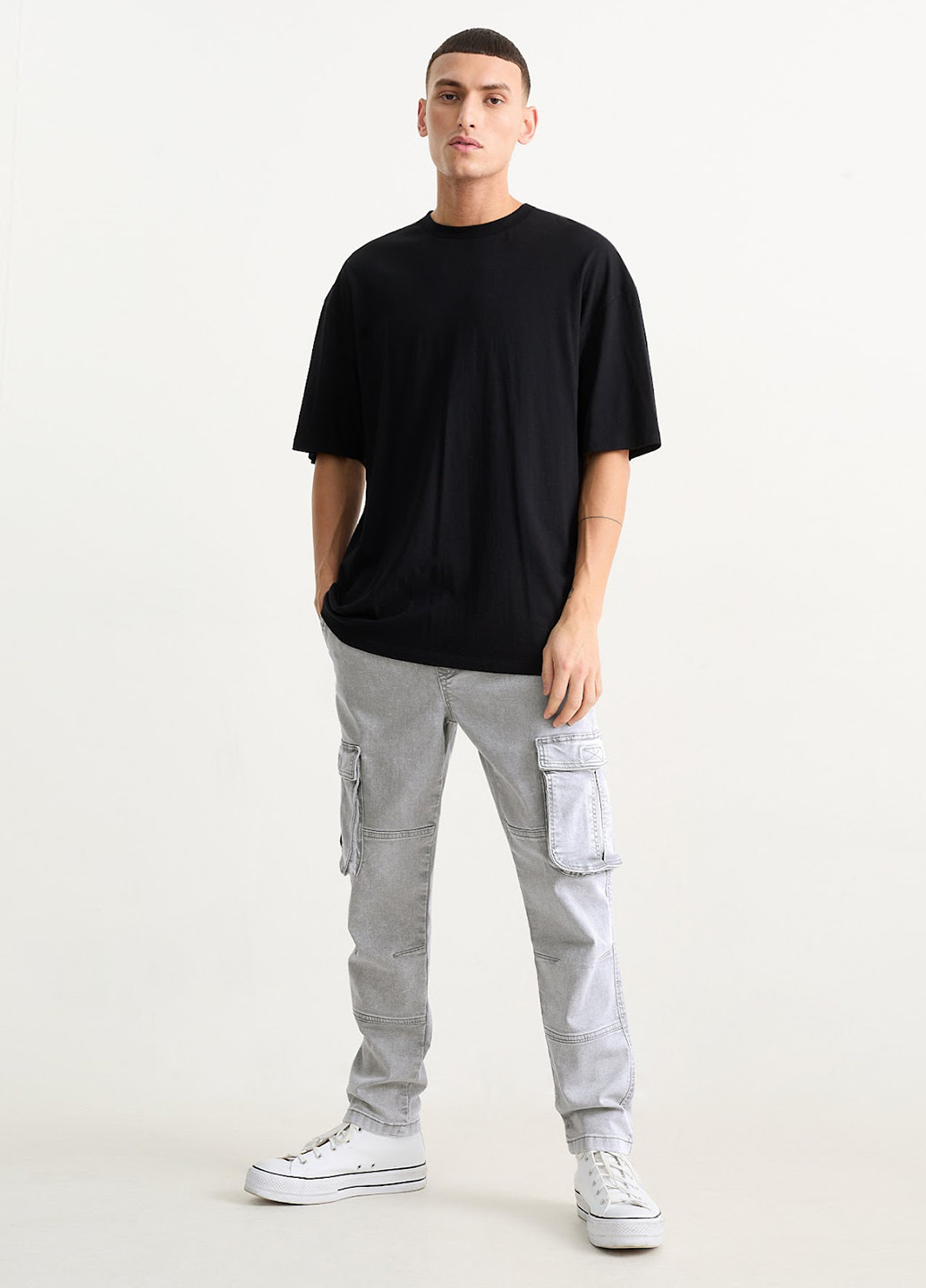 Серые демисезонные карго джинси C&A