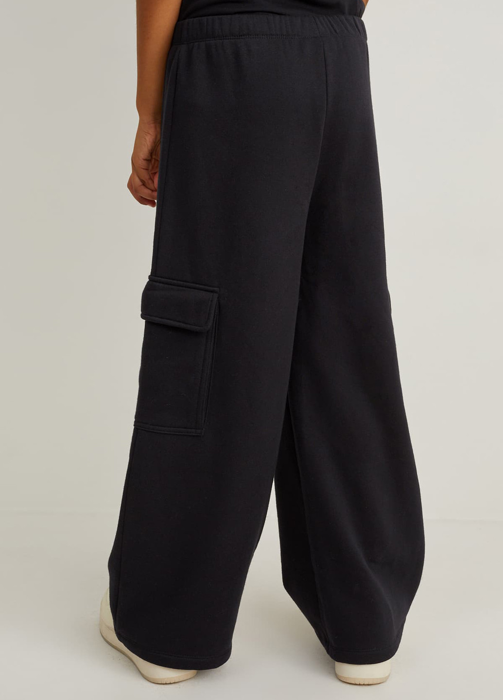 Черные кэжуал демисезонные прямые, карго брюки C&A