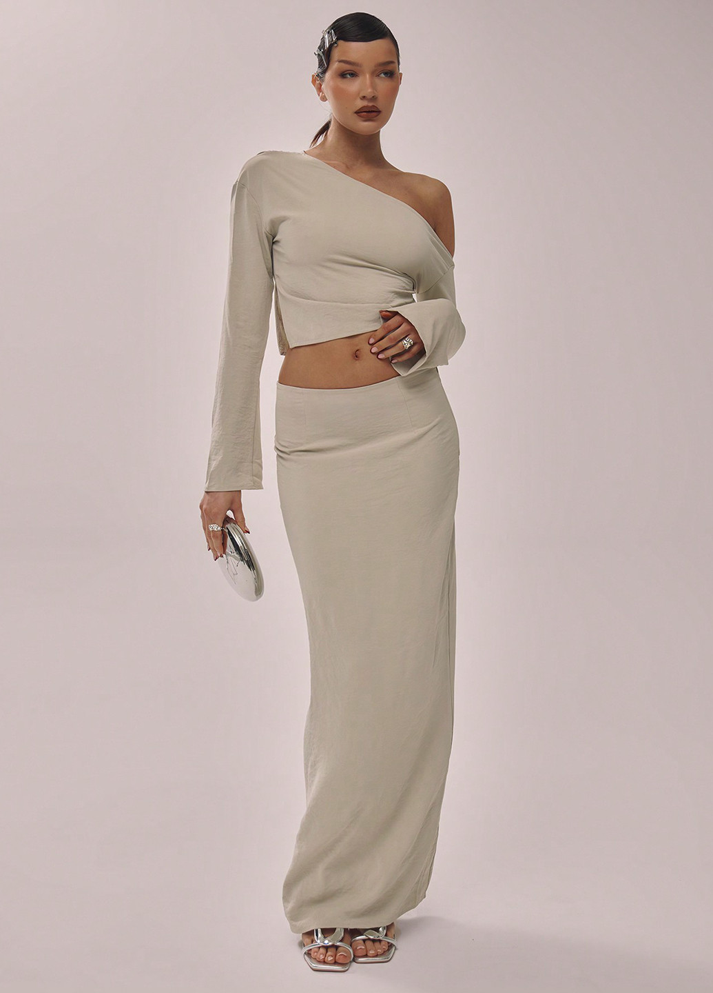 Кремовая кэжуал однотонная юбка SHEIN карандаш