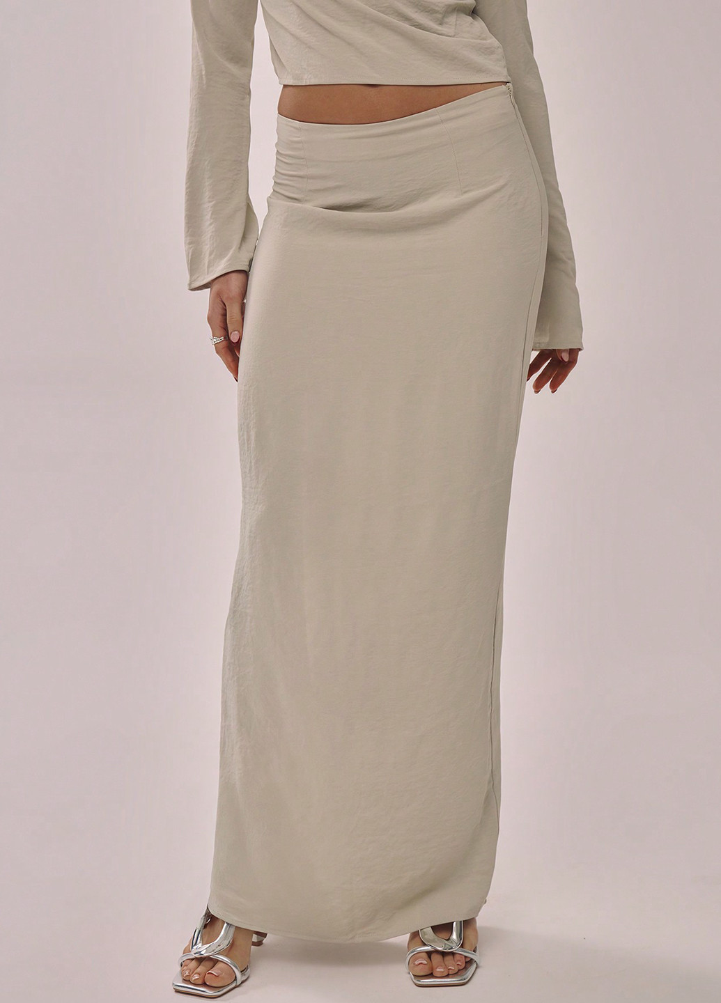 Кремовая кэжуал однотонная юбка SHEIN карандаш