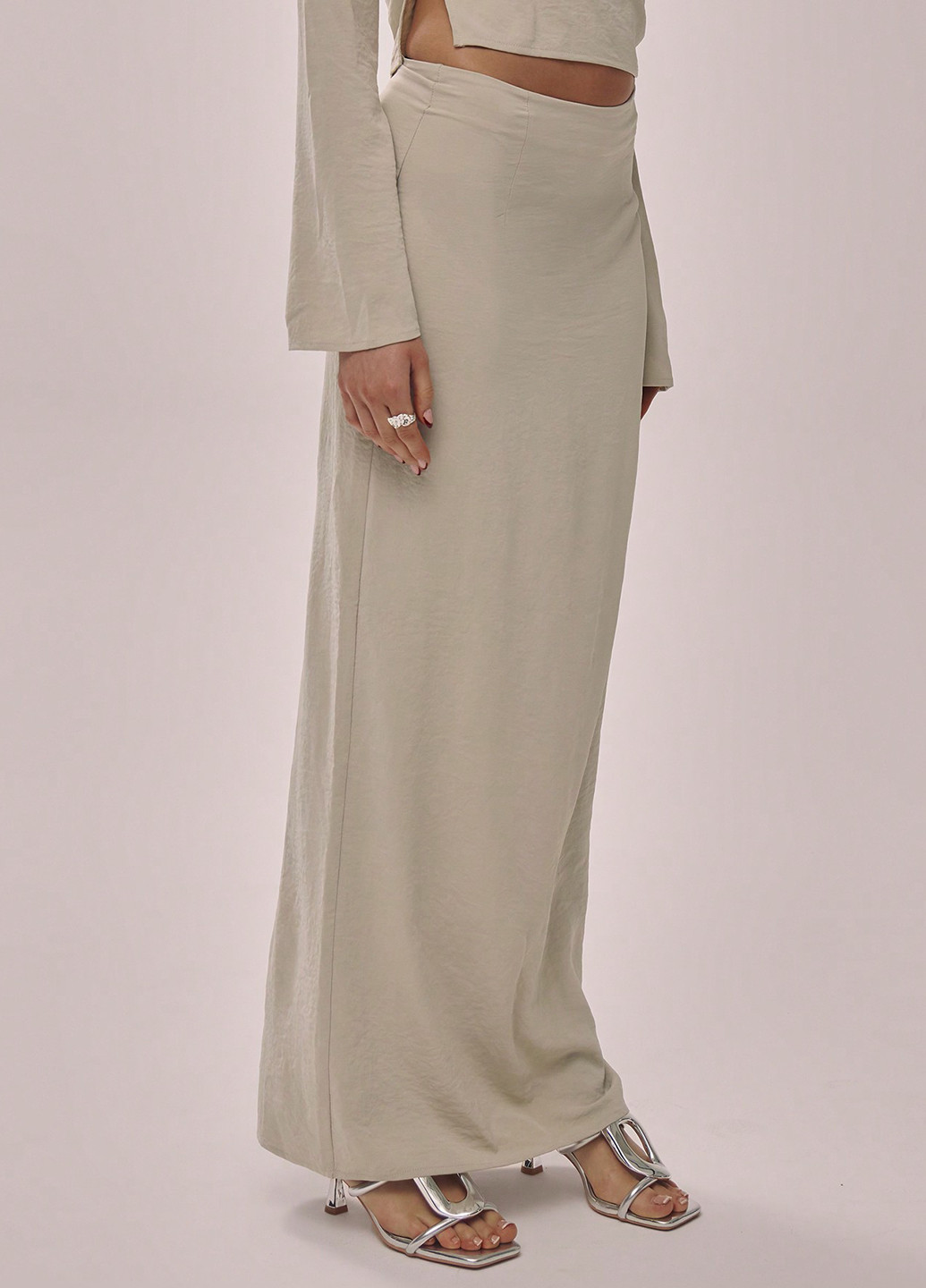 Кремовая кэжуал однотонная юбка SHEIN карандаш