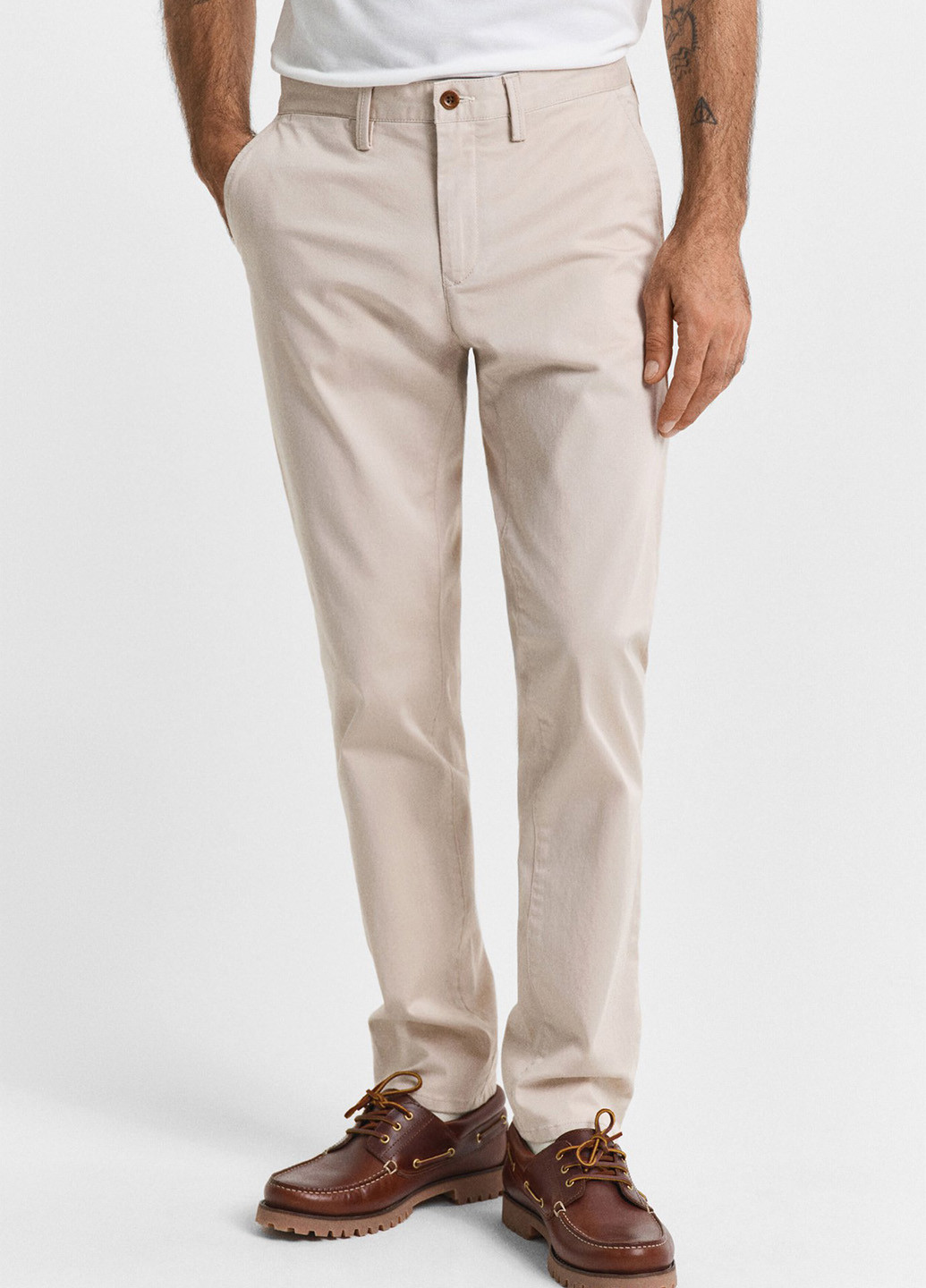 Светло-бежевые праздничный, классические, кэжуал демисезонные классические брюки Gant