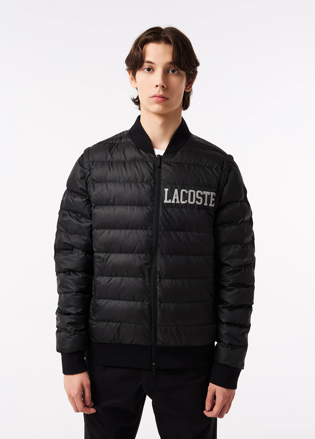 Чорна демісезонна куртка куртка-трансформер Lacoste