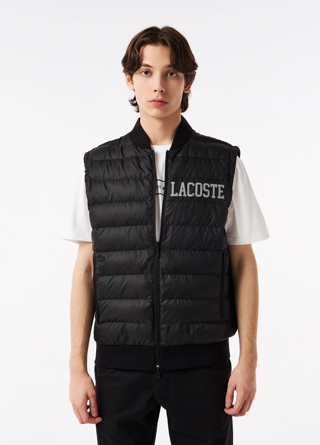 Чорна демісезонна куртка куртка-трансформер Lacoste