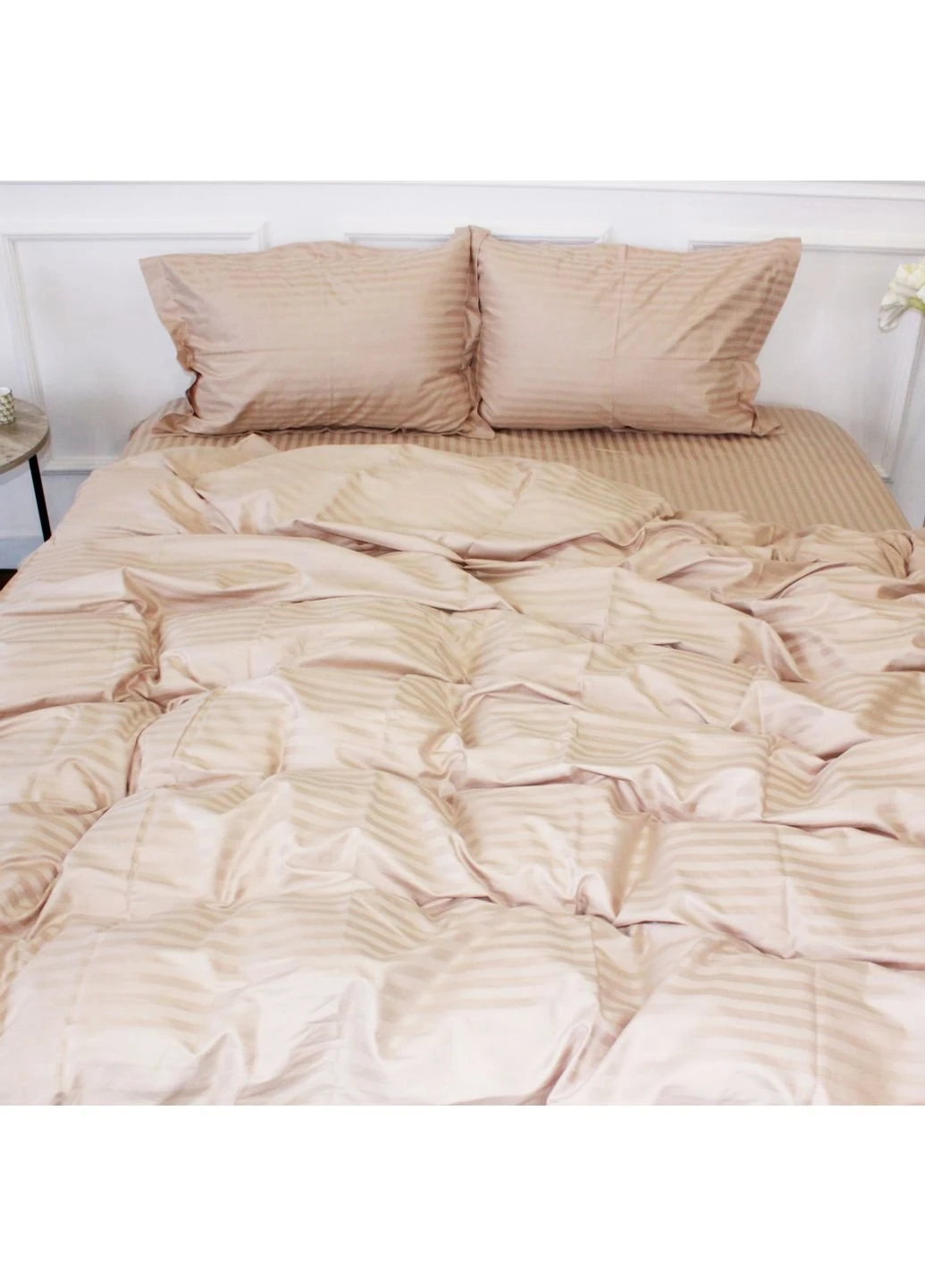 Постільна білизна Satin Stripe 30-0004 Cream 220х240 (2200005248638) Mirson (254013731)