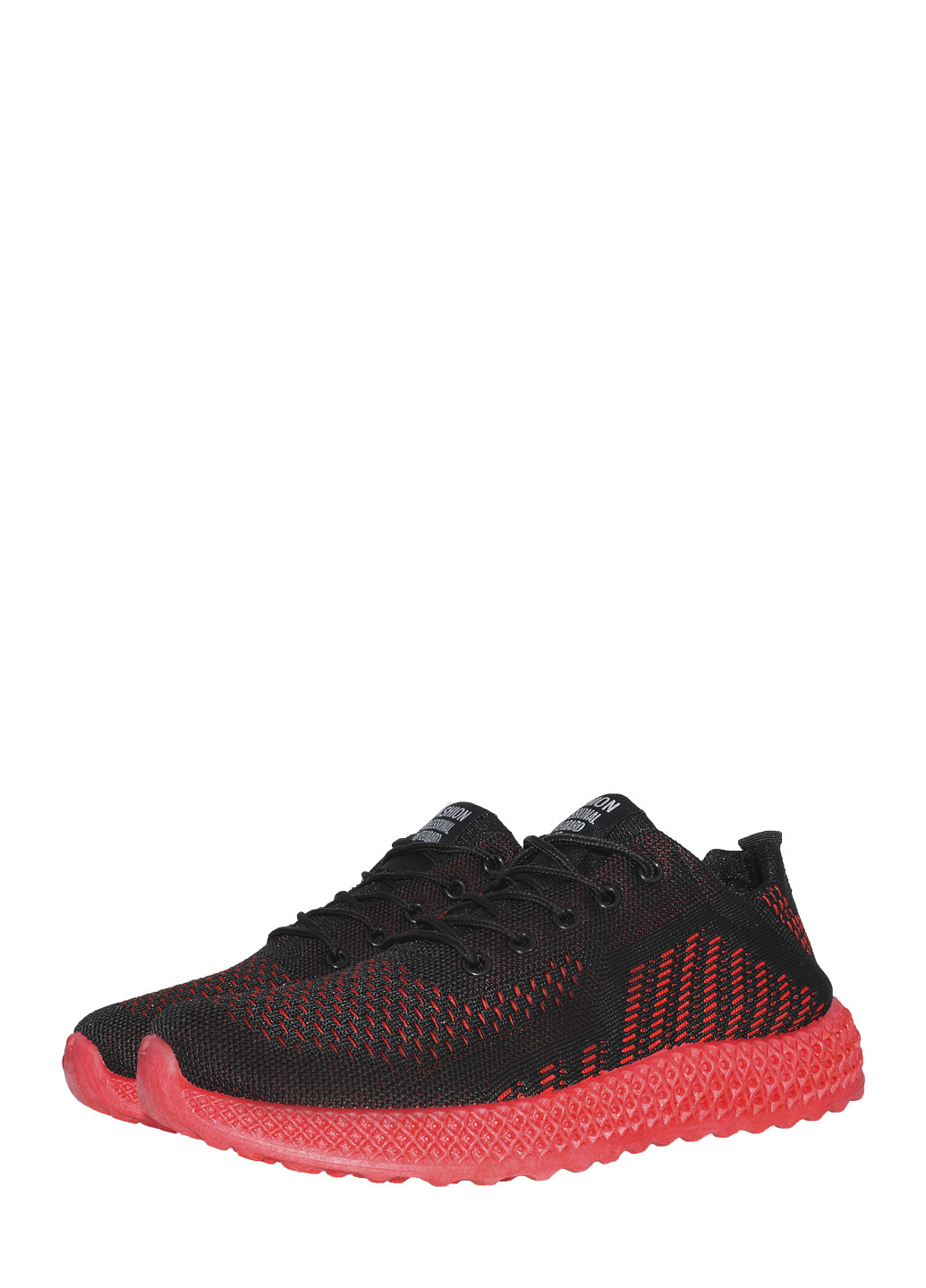 Черные демисезонные кроссовки n75 black-red Ideal